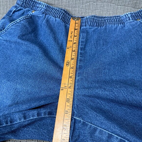 Hasting & Smith Petite Womens PL Blue Elastic Waist Denim Capri Pants Pockets - Picture 5 of 7